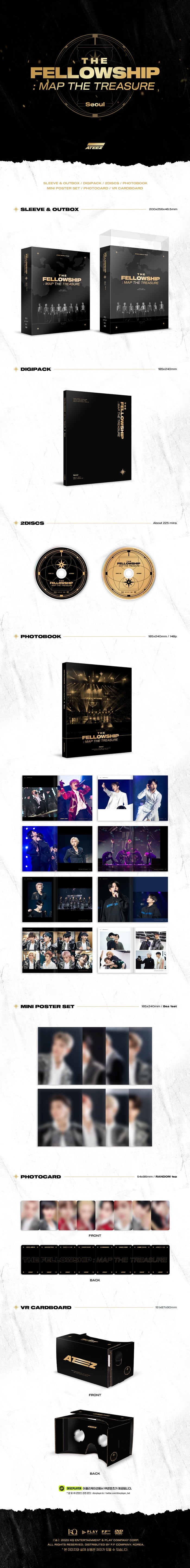 ATEEZ WORLD TOUR THE FELLOWSHIP : MAP THE TREASURE SEOUL DVD Global super trending idol ATEEZ's first solo concert in Kore...