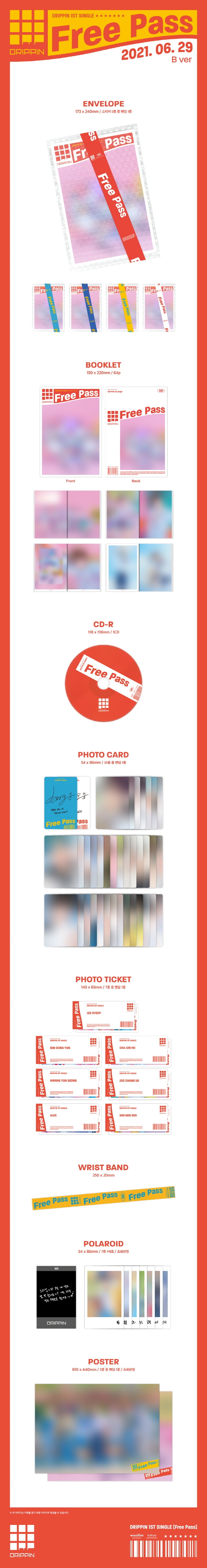 DRIPPIN Single Album Vol. 1 - Free Pass (Random) | KPOPMART.COM