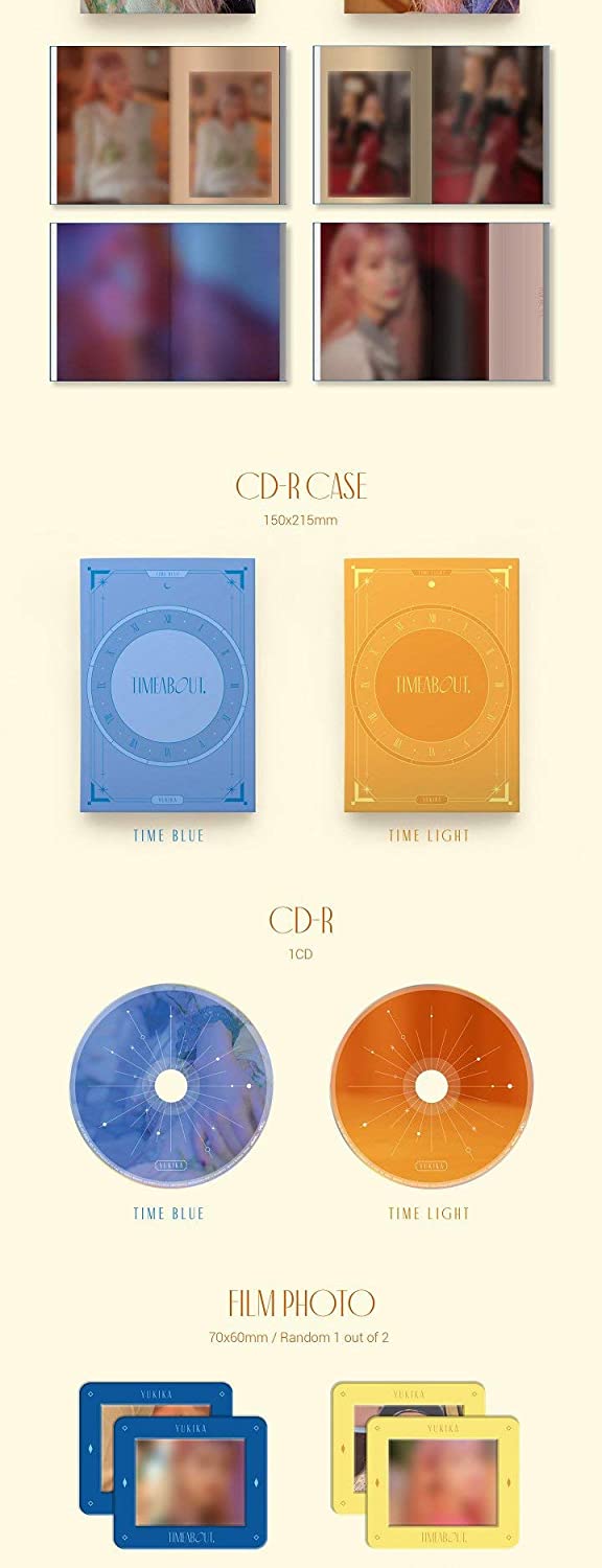 1 CD
1 Photo Book (68 pages)
1 Film Photo
1 Circle Bookmark
2 Photo Cards
1 Sticker