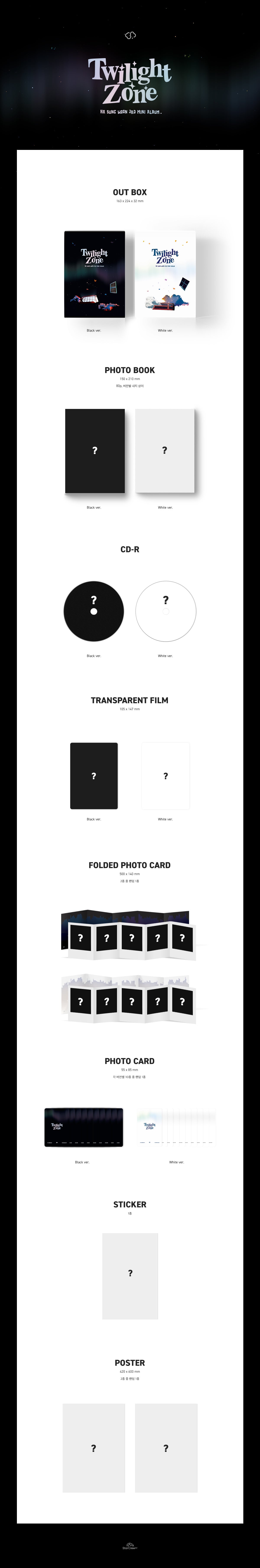 1 CD
1 Photo Book (80 pages)
1 Transparent Film
1 Folded Photo Card
1 Photo Card
1 Sticker