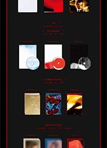 1 CD
1 Booklet (96 pages)
1 Lyric Paper
1 Mini Poster On Pack
1 Post
1 Photo Card
1 Lucky Card
1 Sticker