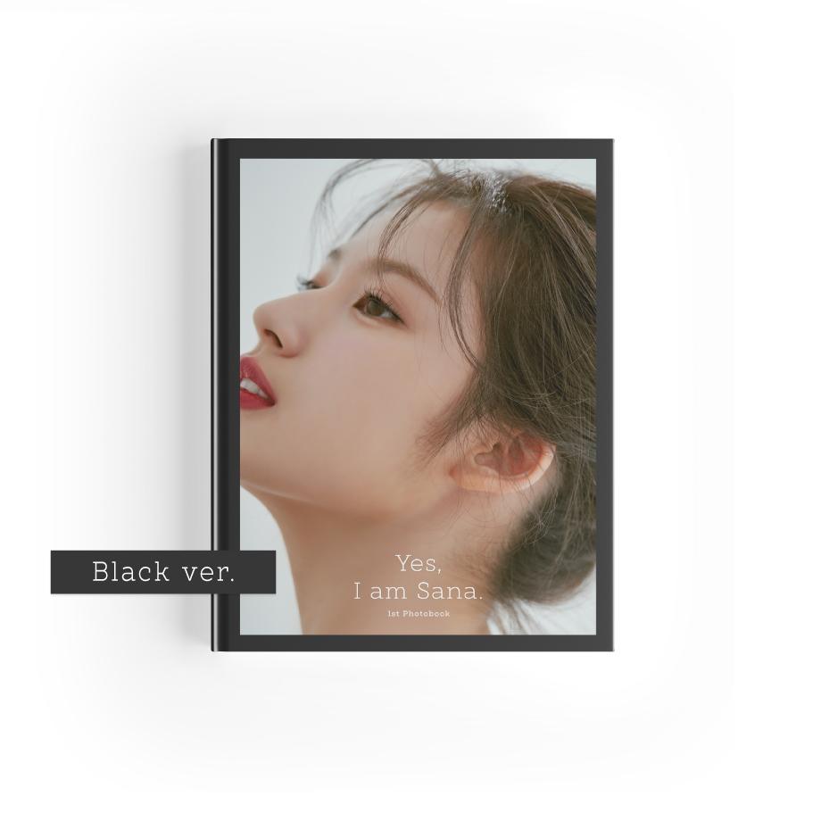 TWICE Yes, I am Sana. Black ver. 1st Photobook Photocards Postcards Full Set