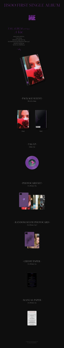 JISOO - [ME] (1st Single Album YG TAG Album 2 Version SET