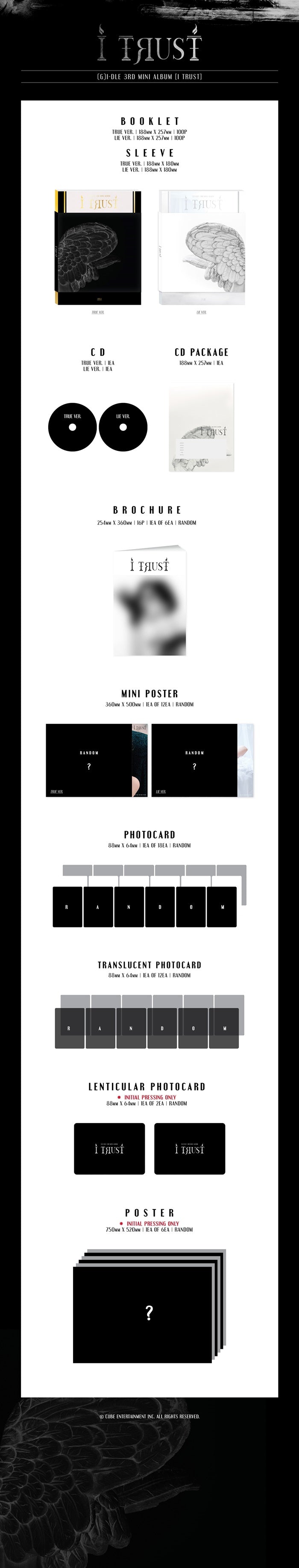 1 CD
1 Brochure (16 pages)
1 Mini Poster (random out of 12 types)
1 Photo Card (random out of 18 types)