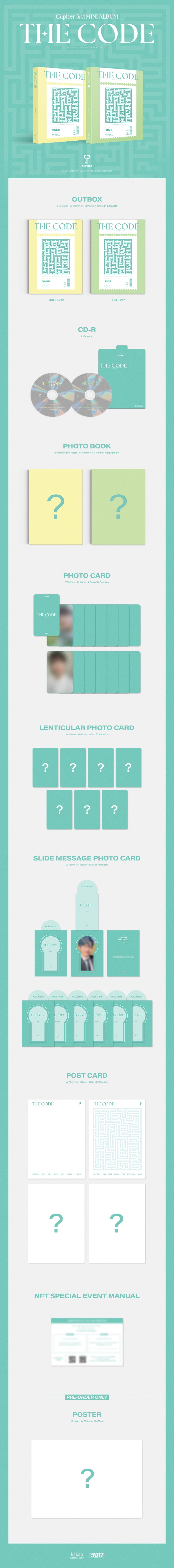 1 CD
1 Photo Book (64 pages)
2 Photo Cards (random out of 14 types)
1 Lenticular Photo Card (random out of 7 types)
1 Slid...
