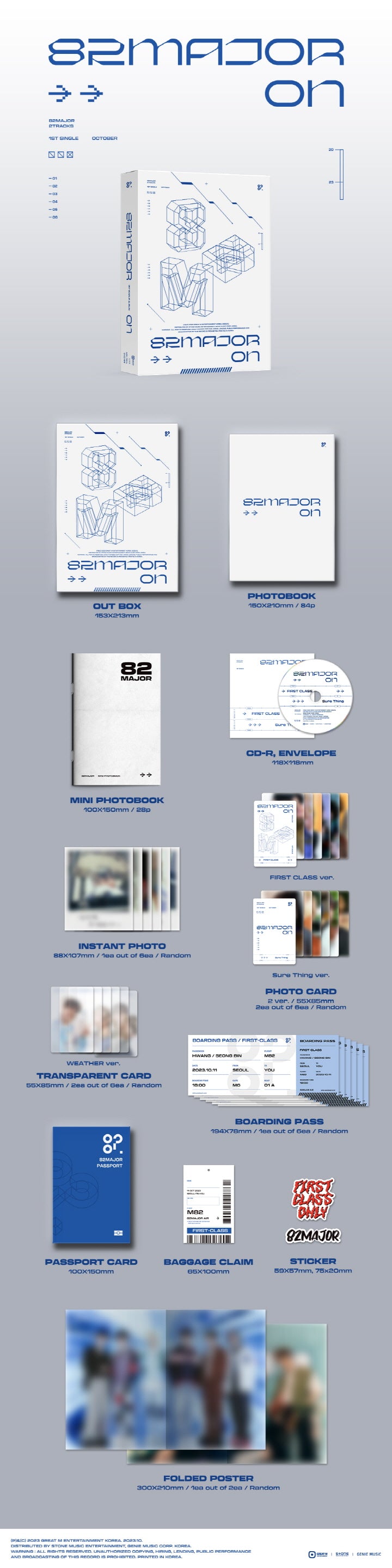 1 CD
1 Photo Book (84 pages)
1 Mini Photo Book (28 pages)
1 Instant Photo (random out of 6 types)
2 Photo Cards (random ou...
