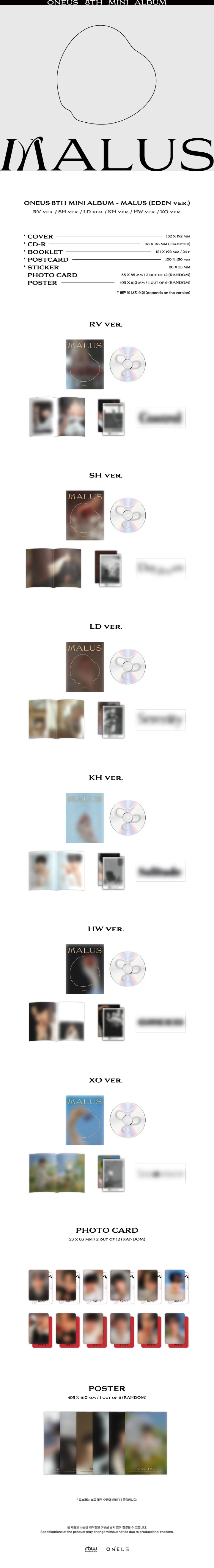 1 CD
1 Booklet (24 pages)
1 Postcard
1 Sticker
2 Photo Cards (random out of 12 types)