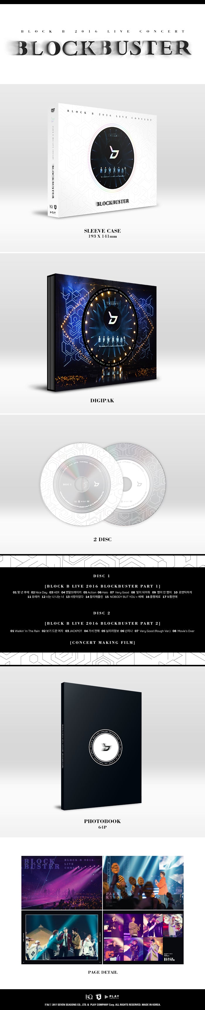 BLOCK B - [2016 LIVE CONCERT BLOCKBUSTER] DVD 2 DISC+64p Photo Book K-POP  SEALED