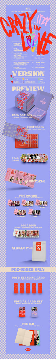 ITZY - [CRAZY IN LOVE] (1st Album 6 Version SET
