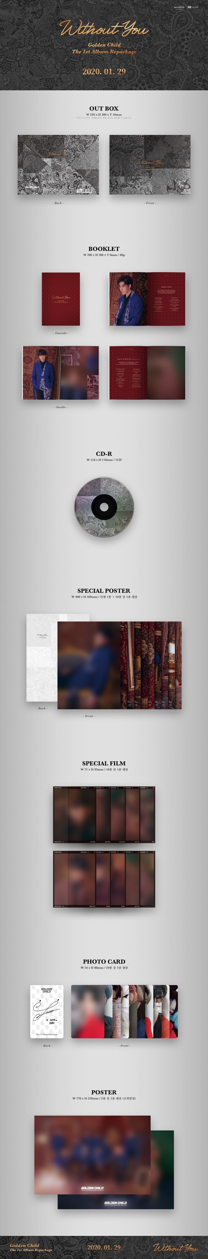 1 CD
1 Special Poster 
1 Booklet (80 pages)
1 Special Film
1 Photo Card