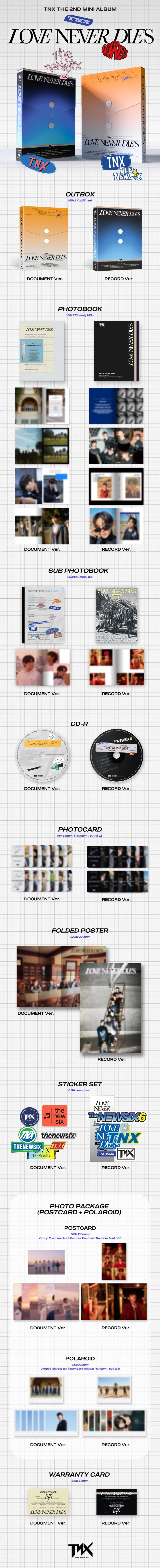 TNX - [Love Never Dies] (2nd Mini Album 2 Version SET