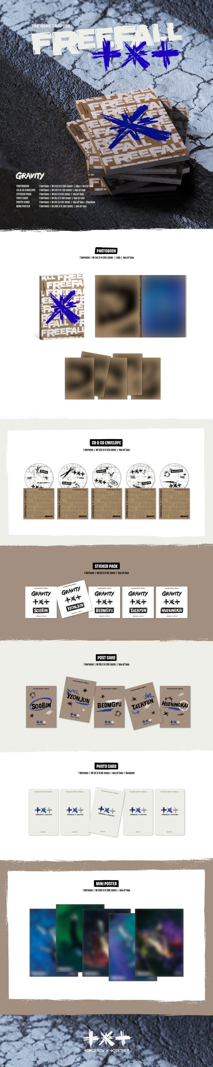 1 CD (random out of 5 types)
1 Photo Book (56 pages, random out of 5 types)
1 Sticker Pack (random out of 5 types)
1 Postc...