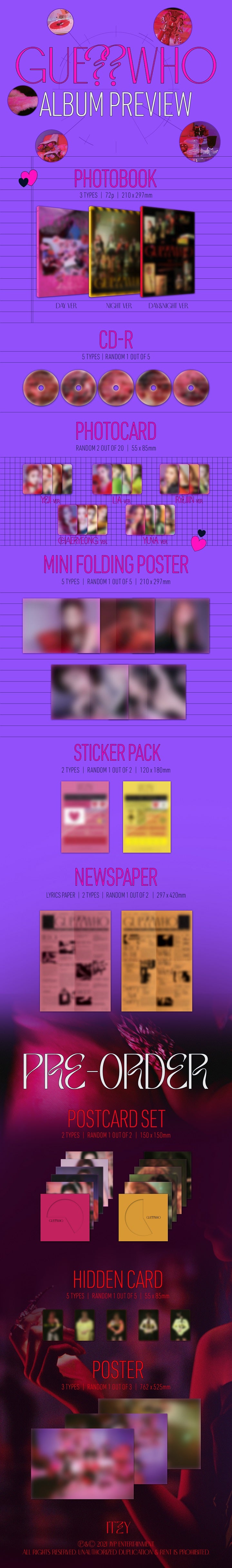 1 CD
1 Photo Book (72 pages)
2 Photo Card (random out of 20 types)
1 Mini Folding Poster (random out of 5 types)
1 Sticker...