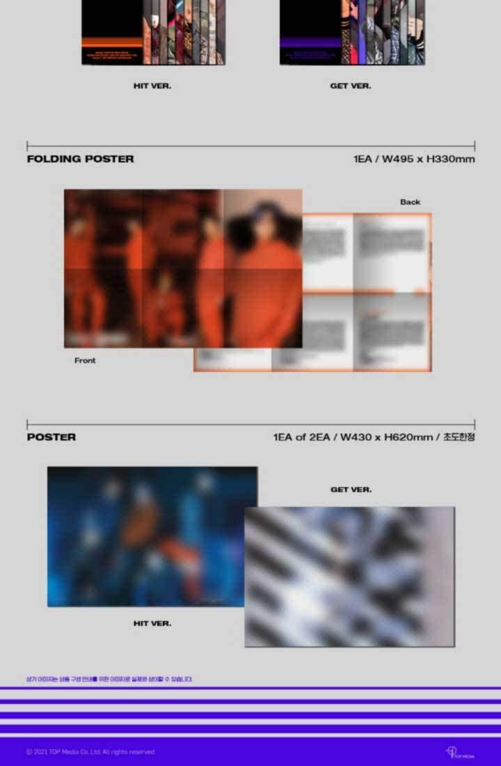 1 CD
1 Photobook (80 pages)
1 Sticker
1 Bookmark
1 Photocard (random out of 10 types)
1 Folding Poster