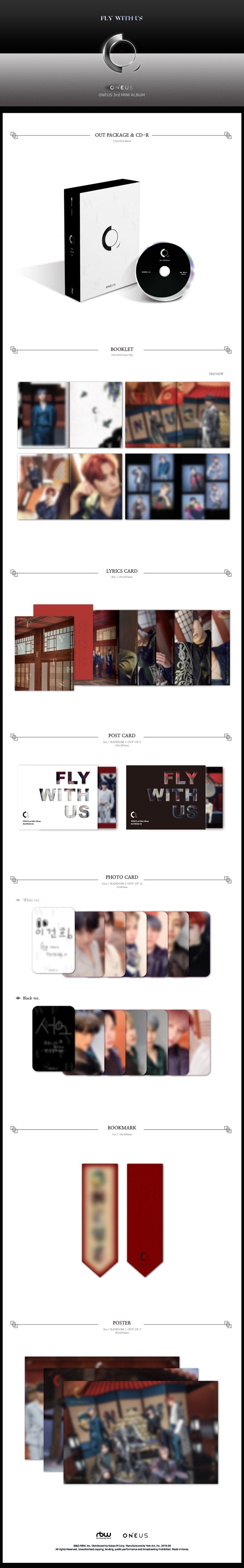 ONEUS 3rd Mini Album "FLY WITH US" Official Photo Card - Seoho, Hwanwoong, Keonhee, Ravn, Leedo