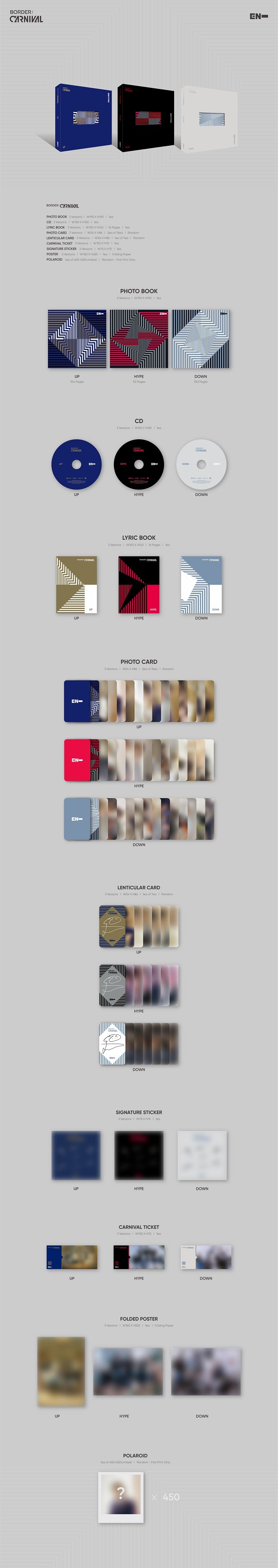 1 CD
1 Photo Book (100 pages)
1 Lyric Book
2 Photo Cards (random out of 15 types per version)
1 Lenticular Card (random ou...