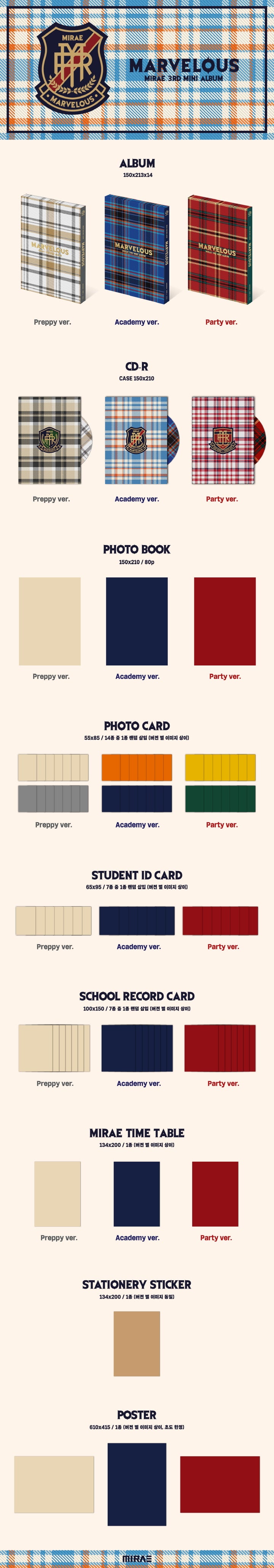 1 CD
1 Photo Book (80 pages)
1 Photo Card (random out of 14 pages)
1 Student ID Card (random out of 7 types)
1 School Reco...