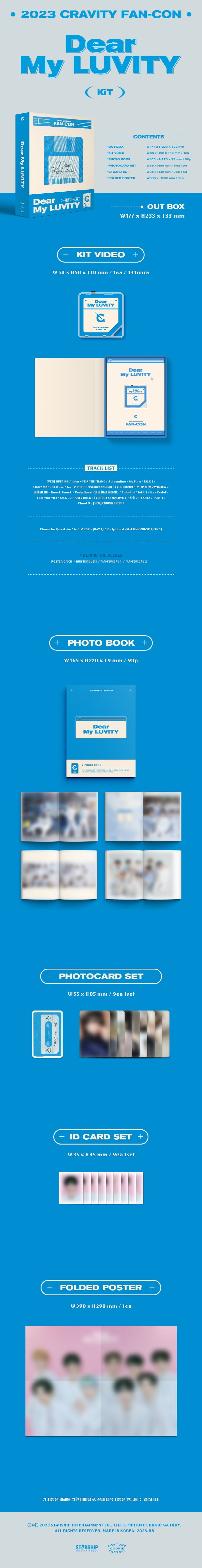 1 KiT Video
1 Photo Book (90 pages)
9 Photo Cards
9 ID Cards
1 Folded Poster