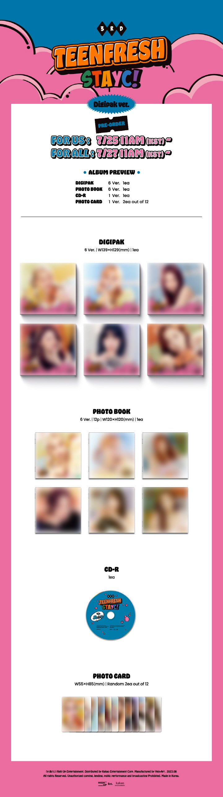 1 CD
1 Photo Book (12 pages)
2 Photo Cards (random out of 12 types)