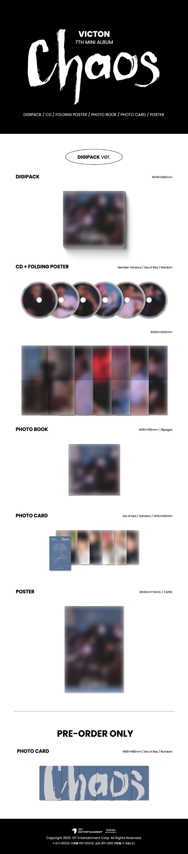 (CD)Chaos - Digipak Version - incl. Folded Poster, Photobook + Photocard／Victon VICTON [CHAOS] 7th Mini Album DIGIPACK Ver CD+POSTER+Photo
