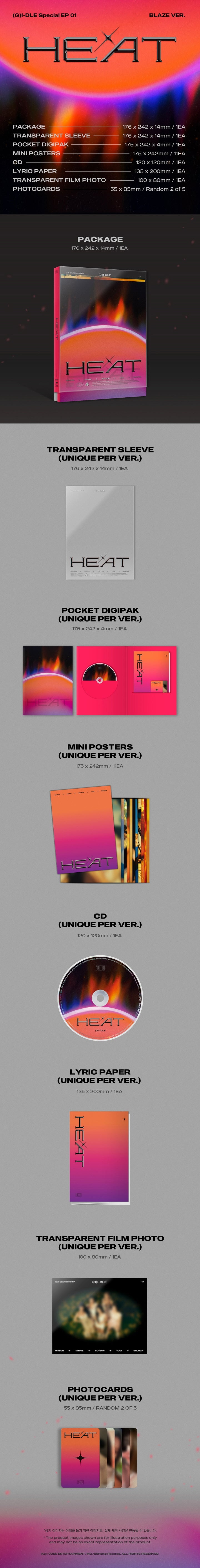 1 CD
11 Mini Posters
1 Lyric Paper
1 Transparent Film Photo
2 Photo Cards (random out of 5 types)