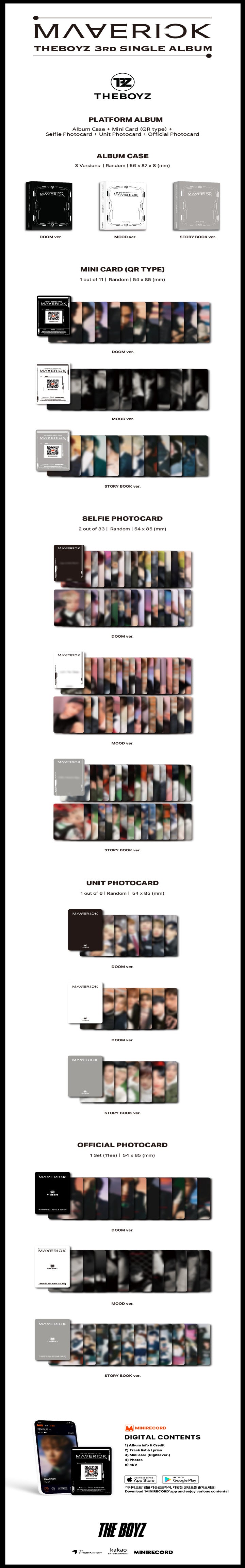 1 Mini Card (QR Type, random out of 11 types)
2 Selfie Photo Card (random out of 33types)
1 Unit Photo Card (random out of...