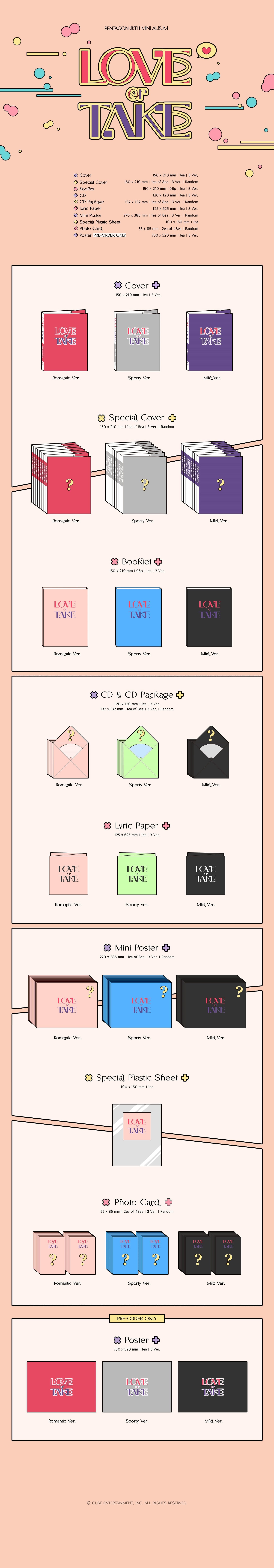 1 CD
1 Mini Poster On Pack
1 Booklet (96 pages)
1 Lyric Paper
1 Plastic Sheet
2 Photo Cards