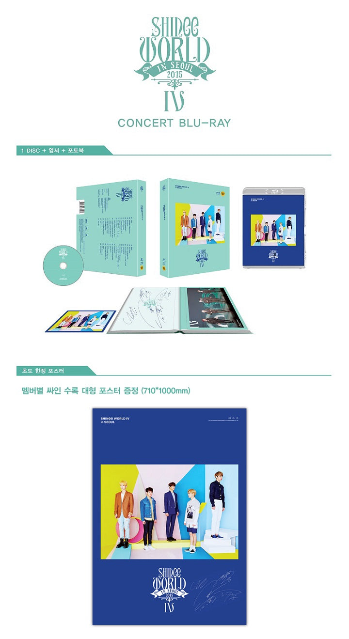 SHINEE - [SHINee WORLD IV] in Seoul BLU-RAY 1 DISC+Special Photo Book+1p Post Card K-POP Sealed