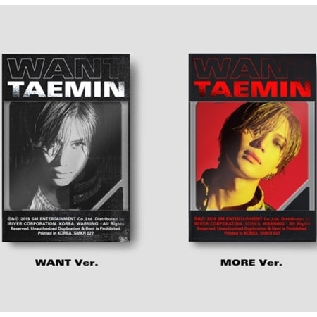 TAEMIN WANT キノ アルバム 未使用 SHINee TAEMIN WANT Kihno Kit Black Red 2 Type ＆ 25