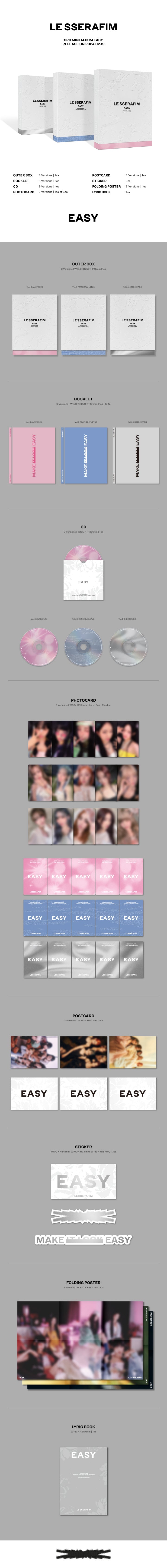 Amazon.com: LE SSERAFIM - 3rd Mini Album [EASY] (Photobook