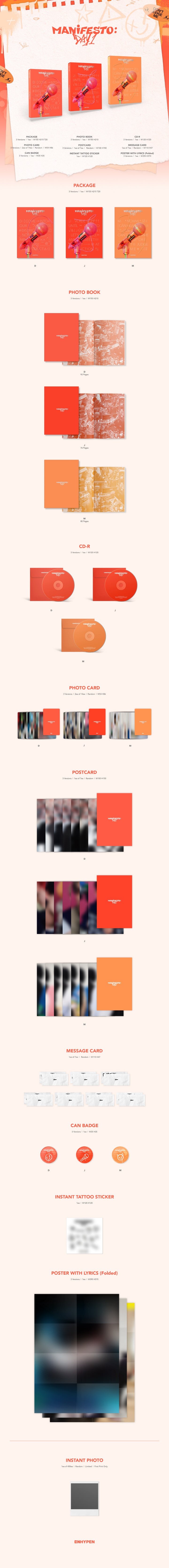 ENHYPEN - [MANIFESTO : DAY 1] (J Version) – kpopalbums.com
