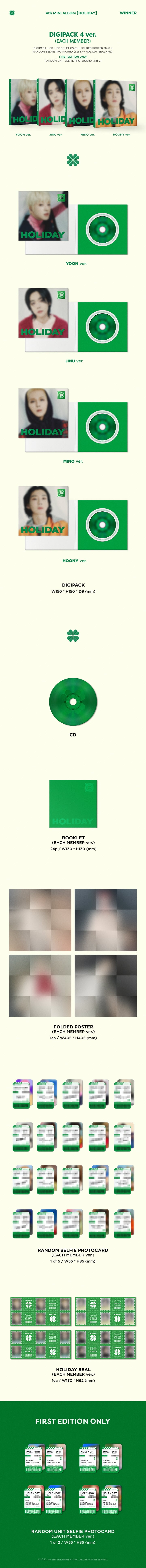 WINNER - [HOLIDAY] (4th Mini Album DIGIPACK Version HOONY