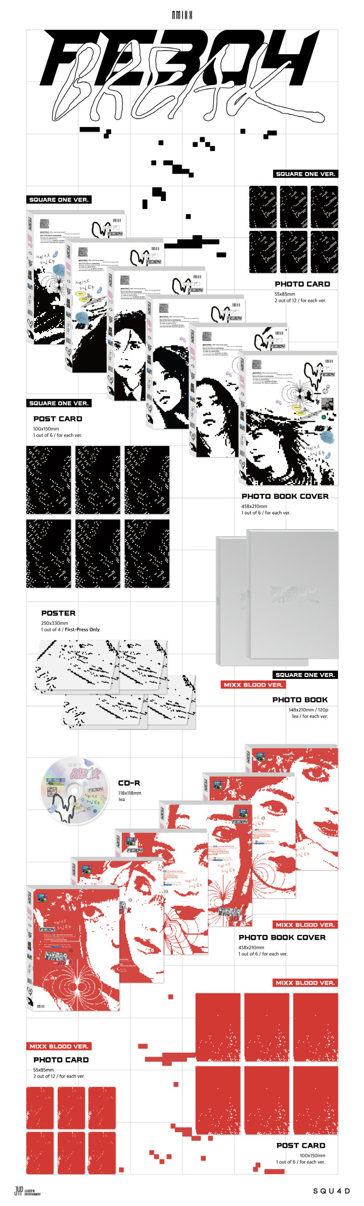 1 CD 2 Photo Cards (random out of 12 types) 1 Postcard (random out of 6 types) 1 Photo Book (120 pages)