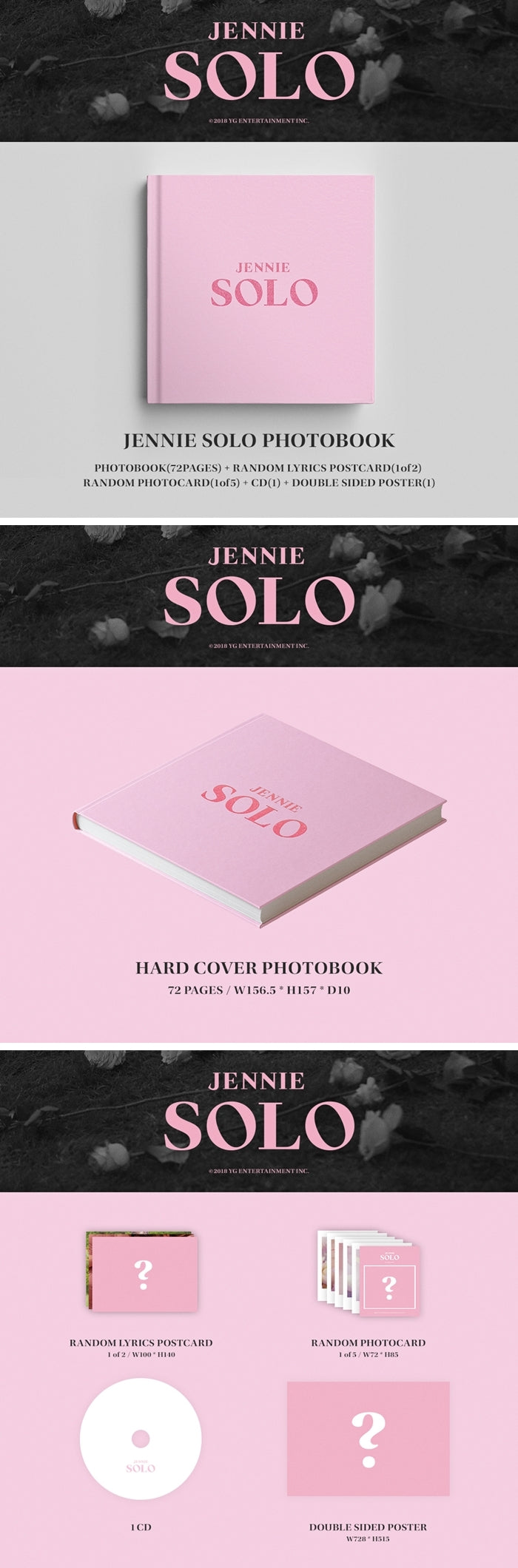 JENNIE [SOLO] PHOTOBOOK @JENNIE ABOUT 'SOLO', presented by Jenny, a member of YG's representative girl group BLACKPINK, cr...