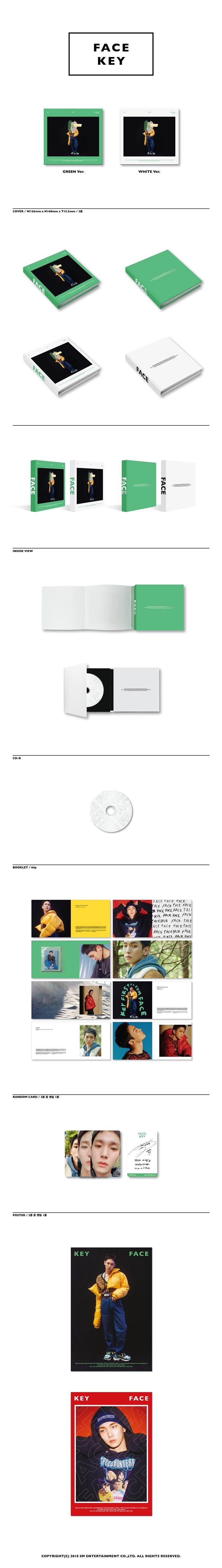 新品未開封★KEY『Face』 Vol.1 (Green Ver.)SHINee SHINee Vol. 4 Repackage Married To The Music CD no photocard
