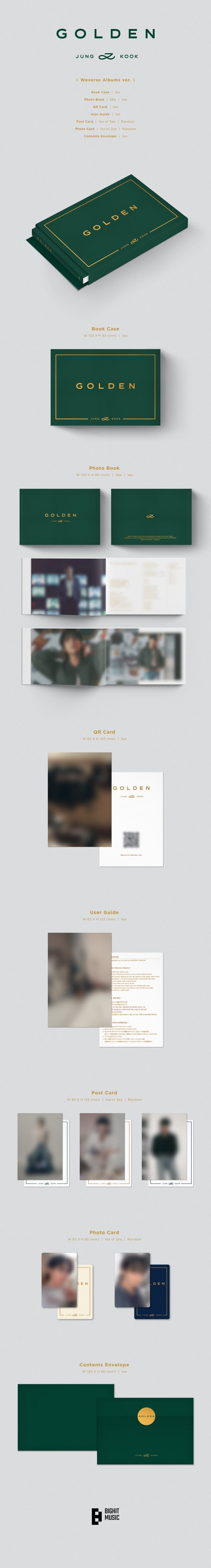  [Set] BTS JUNGKOOK GOLDEN 1st Solo Album 3 Ver Set +