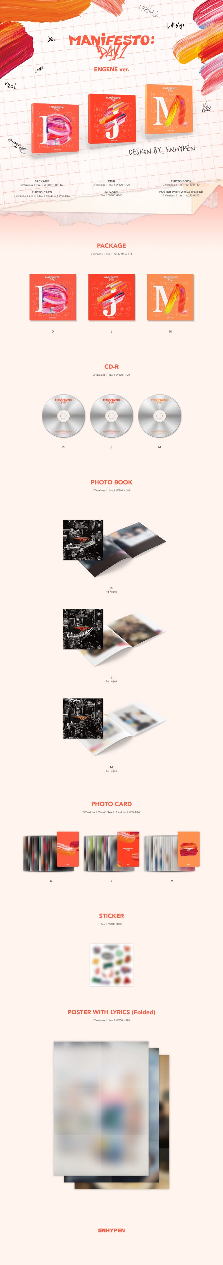 1 CD
1 Photo Book (48 pages)
2 Photo Cards (random out of 14 types)
1 Sticker
1 Folded Poster with Lyrics