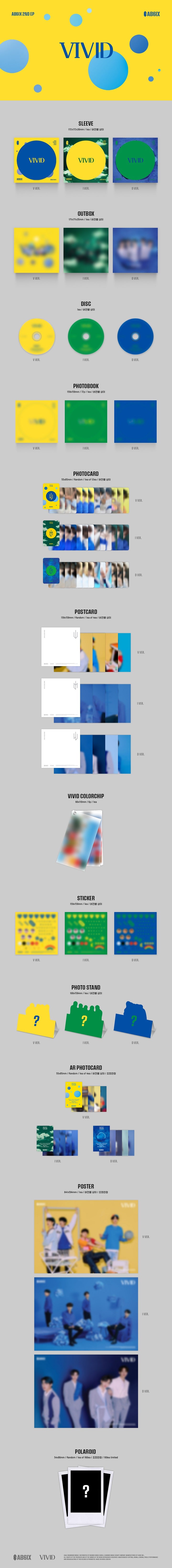 1 CD
1 Photo Book (80 pages)
1 Photo Card
1 Post
1 Colorship
1 Sticker
1 Photo Stand
1 AR Card