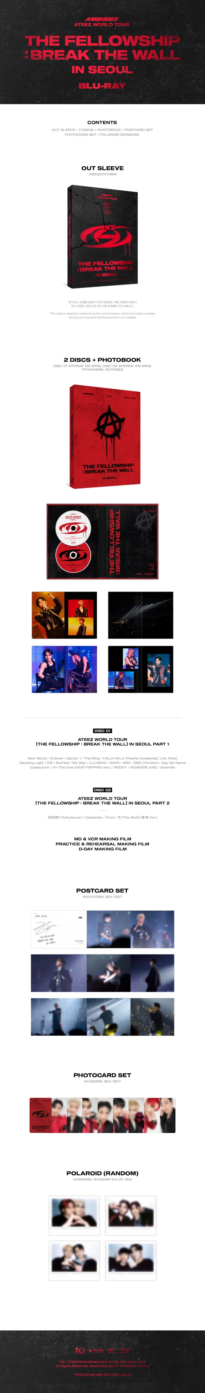 ATEEZ WORLD TOUR [THE FELLOWSHIP : BREAK THE WALL] IN SEOUL Blu-ray ATEEZ WORLD TOUR filled Jamsil Indoor Gymnasium with e...