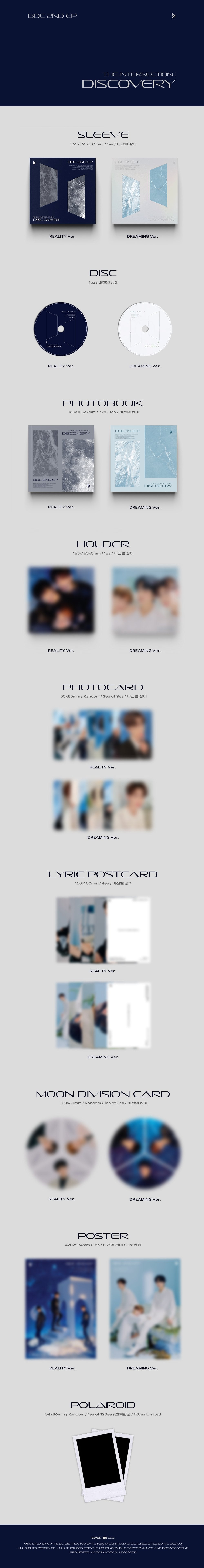 1 CD
1 Photo Book (72 pages)
1 Holder
2 Photo Cards
4 Lyric Posts
1 Moon Division Card