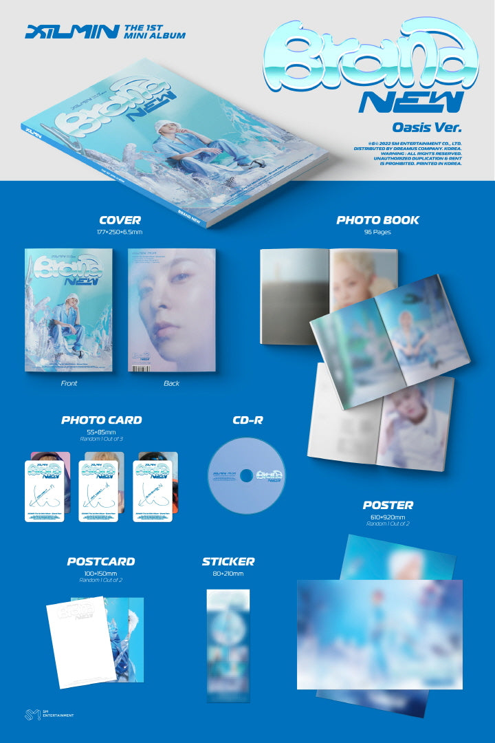 1 CD
1 Photo Book (96 pages)
1 Photo Card (random out of 3 types)
1 Postcard (random out of 2 types)
1 Sticker