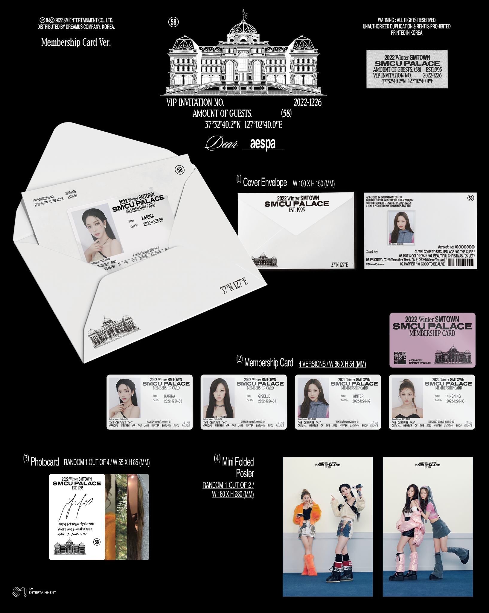 AESPA - [2022 WINTER SMTOWN : SMCU PALACE (GUEST. AESPA) Membership Card Version