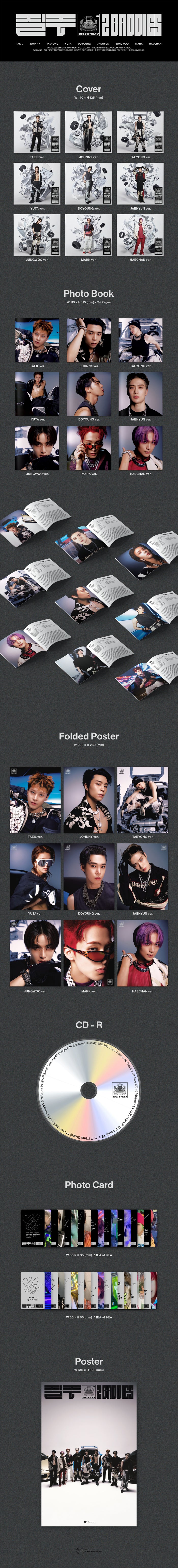 1 CD
1 Photo Book (24 pages)
1 Folded Poster
1 Photo Card (random out of 9 types)
1 Special Photo Card (random out of 9 ty...