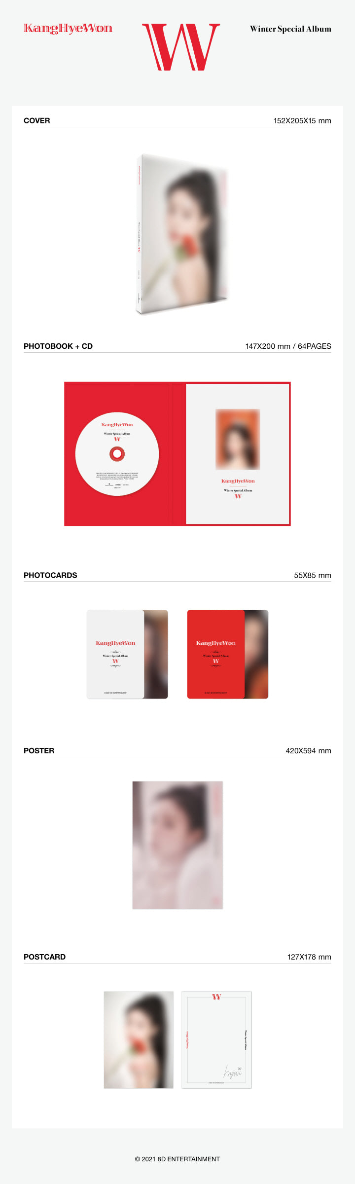 1 CD
1 Photo Book (64 pages)
1 Photo Card
1 Postcard