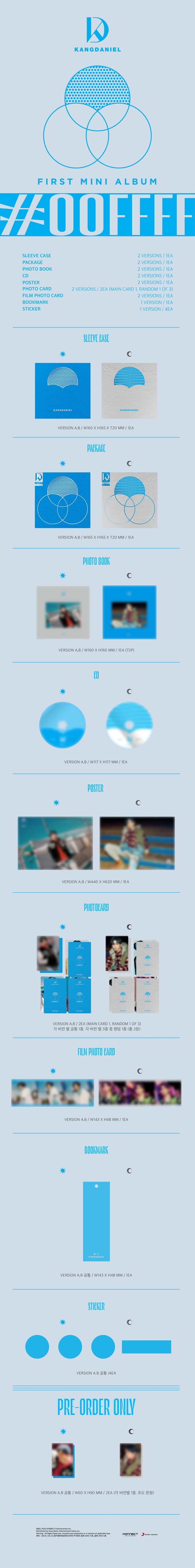 1 CD
1 Photo Book (72 pages)
1 Photo Card
1 Film Card
1 Bookmark
4 Stickers