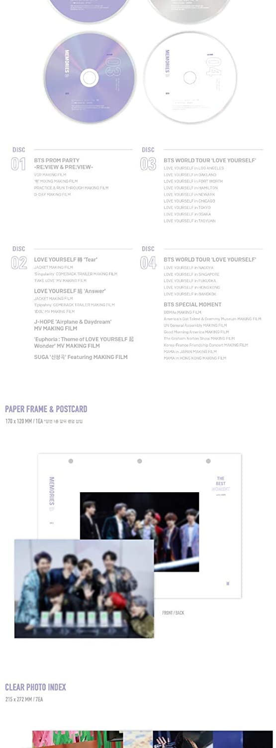 BTS 'Memories Of 2018' 4 DVD Discs+Ring Binder Cover+226p