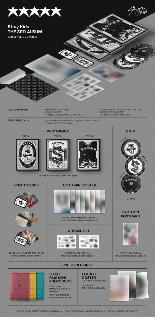 Stray Kids - [ (5-STAR)] (3rd Album 3 Version SET