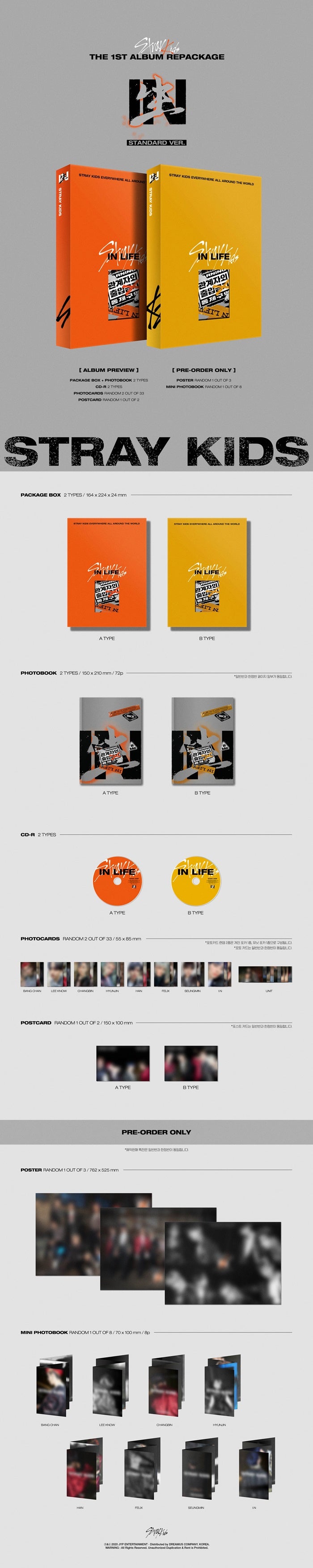 1 CD
1 Photobook (72 pages)
2 Photo Cards (random out of 33 types)
1 Postcard (random out of 2 types)