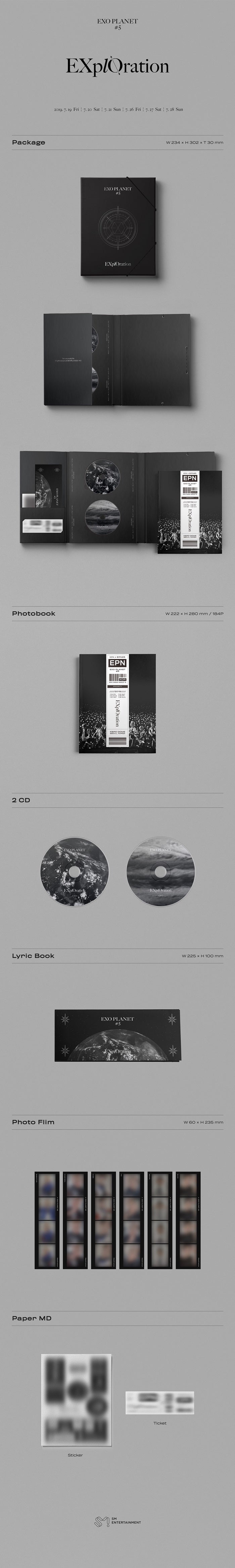 2 CDs
1 Photo Book (184 pages)
1 Lyric Book
1 Photo Film
1 Sticker
1 Ticket