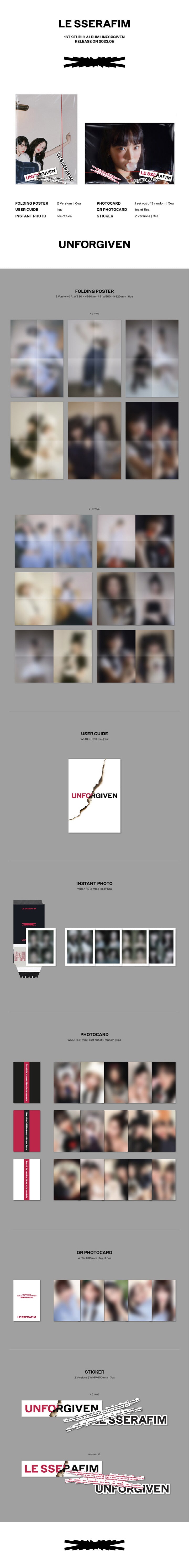 LE SSERAFIM UNFORGIVEN Weverse Global 特典 LE SSERAFIM - [UNFORGIVEN] (1st Studio Album WEVERSE ALBUMS